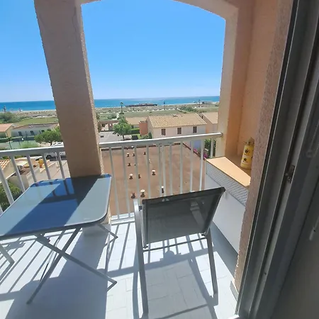 Barcares Village Studio Renove Avec Gout Face A La Plage Principale Vue Mer Superbe Avec Parking Piscine דירה
